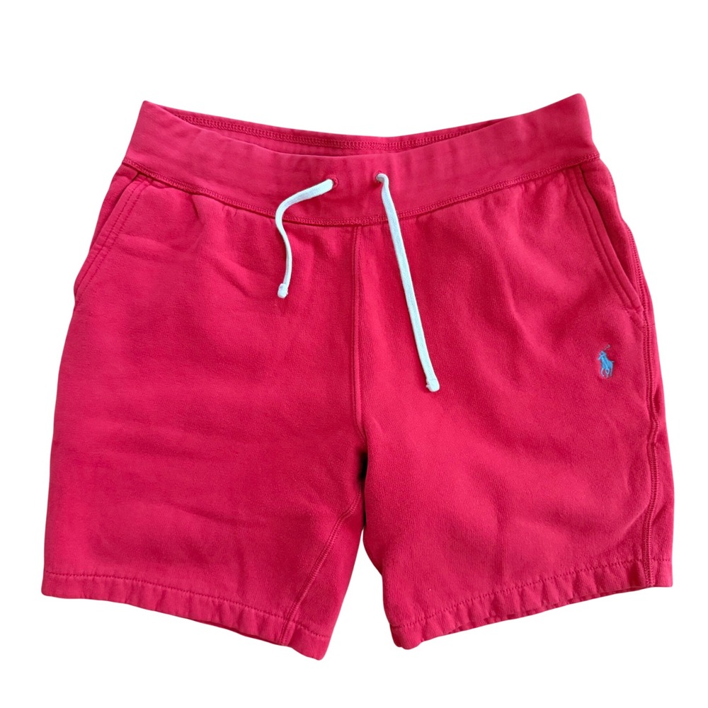 Polo Ralph Lauren Mens Red Fleece‎ Sweat Shorts Pony Logo Medium Lounge
